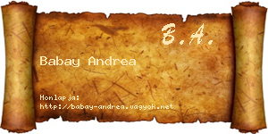 Babay Andrea névjegykártya