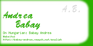 andrea babay business card
